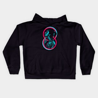 Neon Girl Retro Style Kids Hoodie